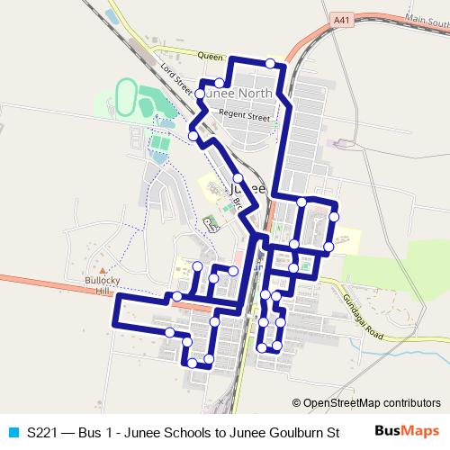 S221 bus Line Map