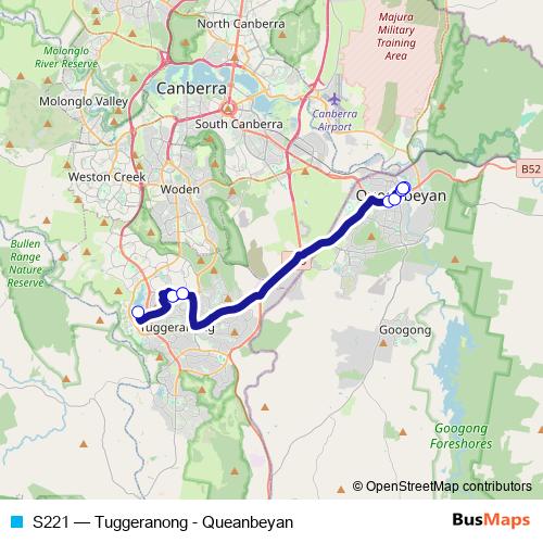 S221 bus Line Map