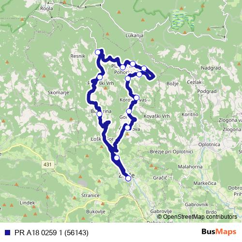 PR A18 0259 1 (56143) bus Line Map