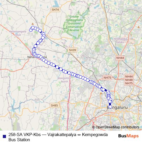 258-SA VKP-Kbs bus Line Map