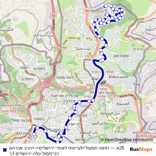 25א bus Line Map