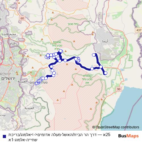 25א bus Line Map