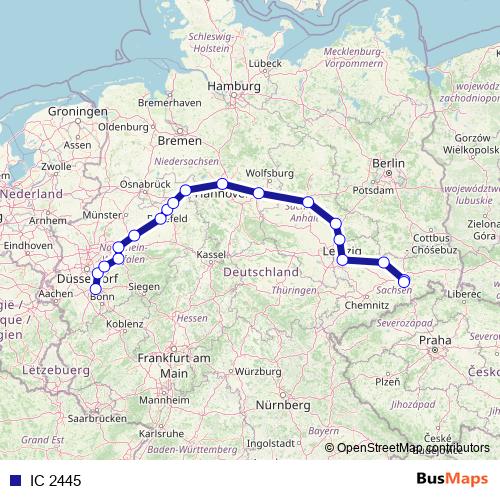IC 2445 rail Line Map