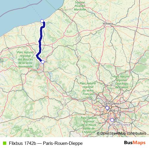 Flixbus 1742b bus Line Map