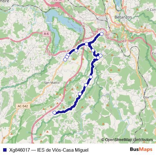 Xg846017 bus Line Map