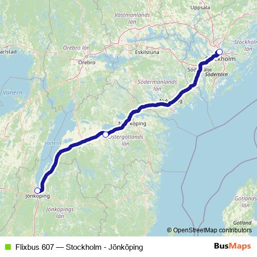 Flixbus 607 bus Line Map