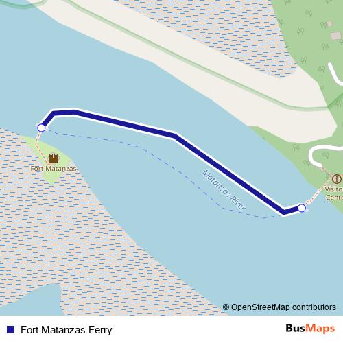 Fort Matanzas Ferry ferry Line Map