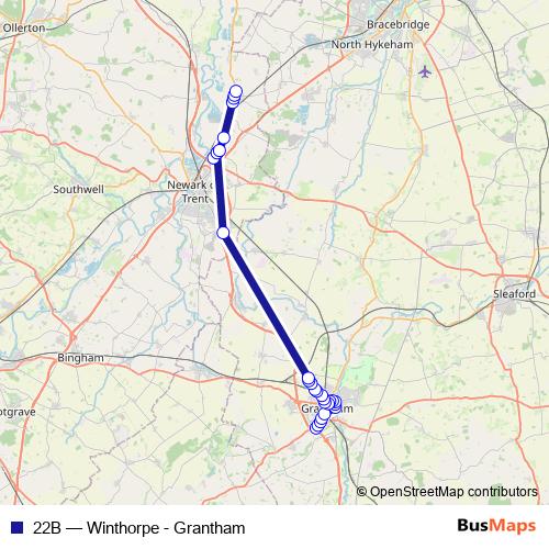 22B bus Line Map