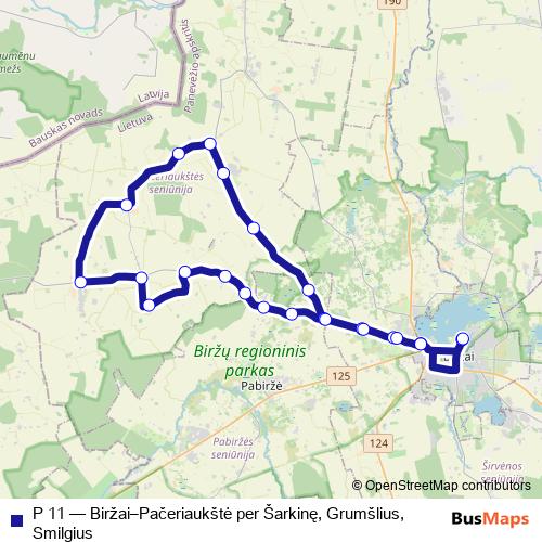 P 11 bus Line Map