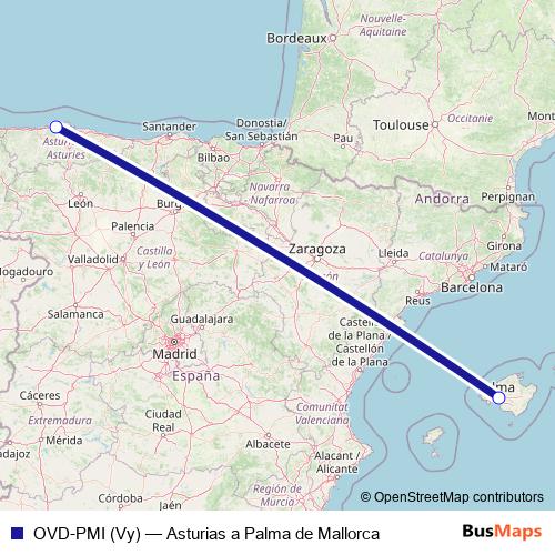 OVD-PMI (Vy) air Line Map