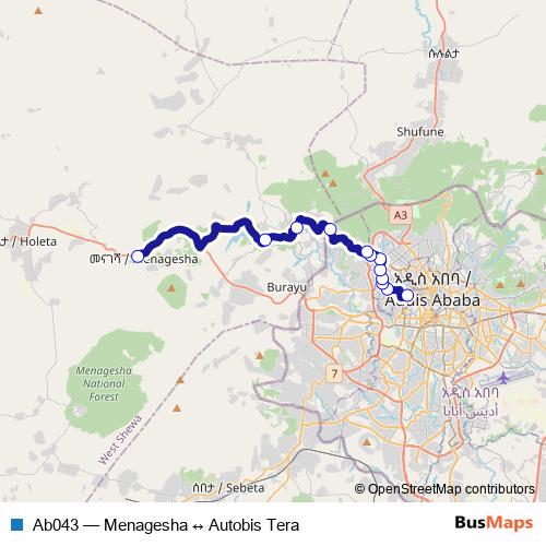 Ab043 bus Line Map
