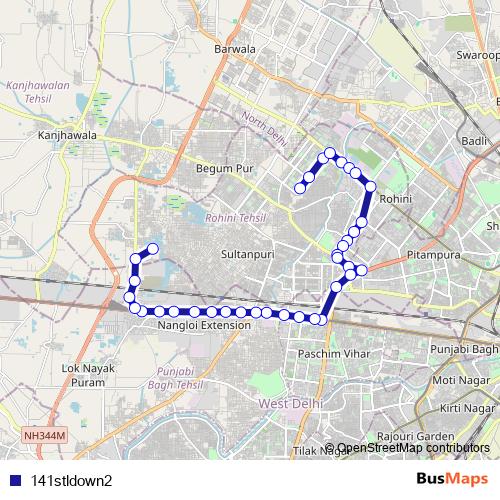 141stldown2 bus Line Map