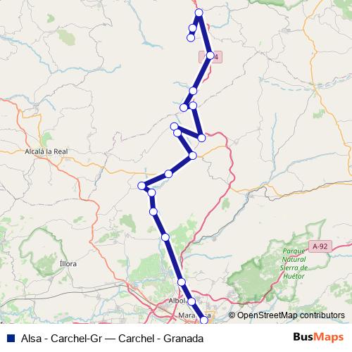 Alsa - Carchel-Gr bus Line Map