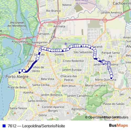 7612 bus Line Map