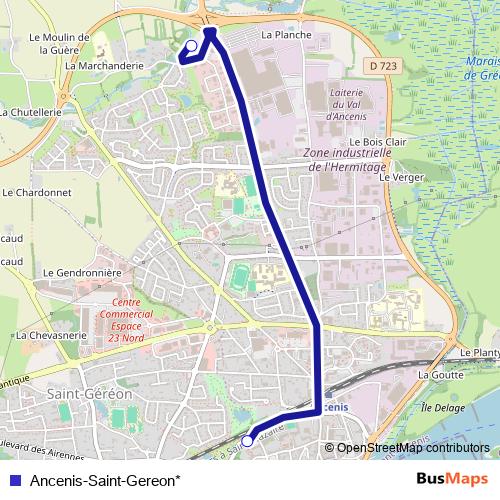 Ancenis-Saint-Gereon* bus Line Map