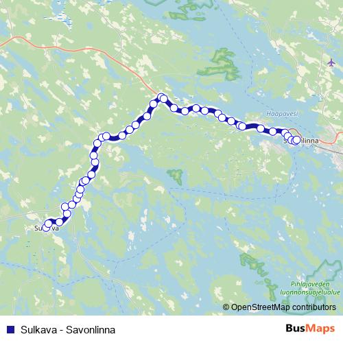 Sulkava - Savonlinna bus Line Map