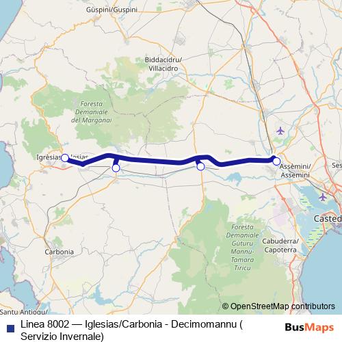 Linea 8002 bus Line Map