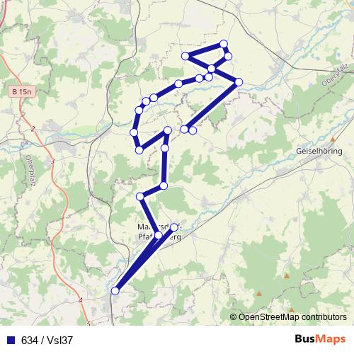 634 / Vsl37 bus Line Map