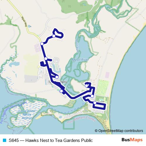 S645 bus Line Map