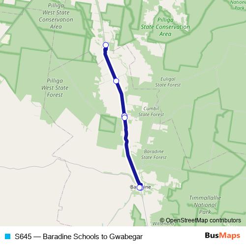 S645 bus Line Map