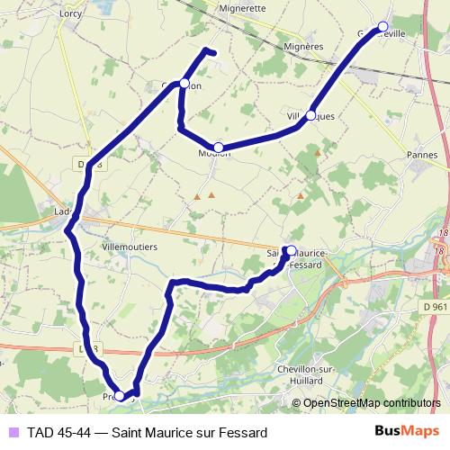 TAD 45-44 bus Line Map