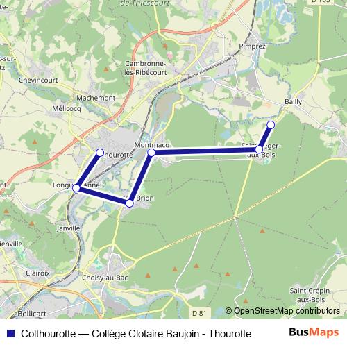Colthourotte bus Line Map