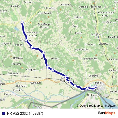 PR A22 2332 1 (59587) bus Line Map