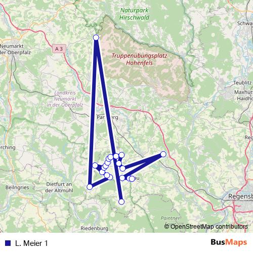 L. Meier 1 bus Line Map