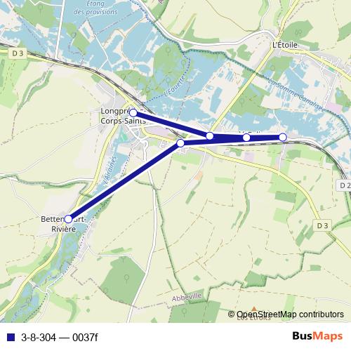 3-8-304 bus Line Map