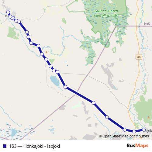 163 bus Line Map