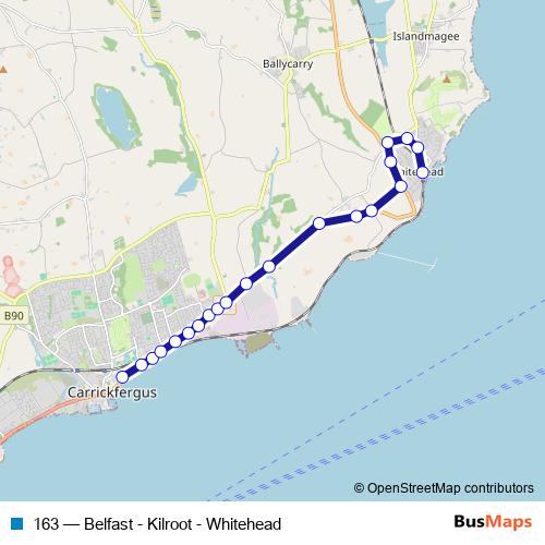 163 bus Line Map