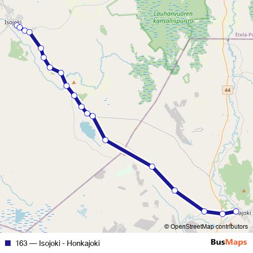 163 bus Line Map