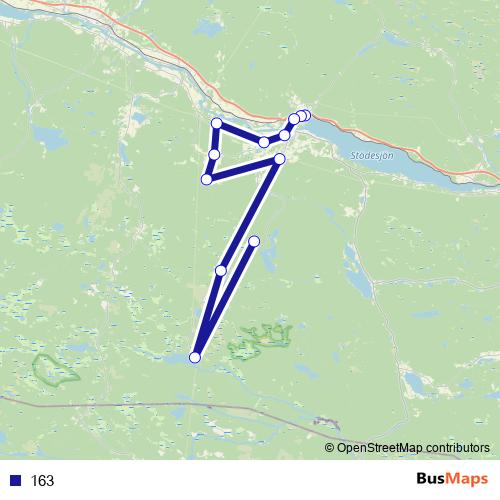 163 bus Line Map