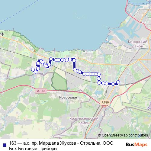 163 bus Line Map