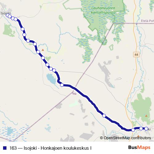 163 bus Line Map