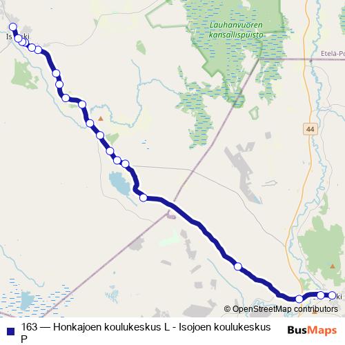 163 bus Line Map