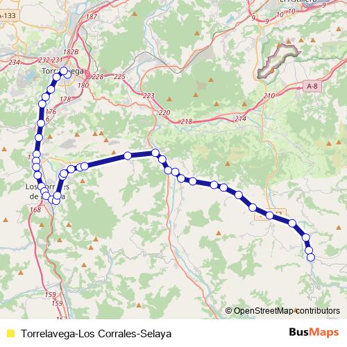 Torrelavega-Los Corrales-Selaya bus Line Map
