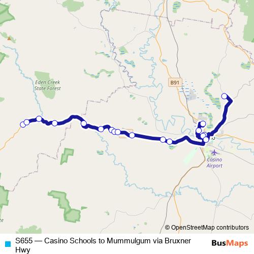 S655 bus Line Map