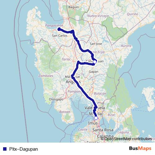 Pitx–Dagupan bus Line Map