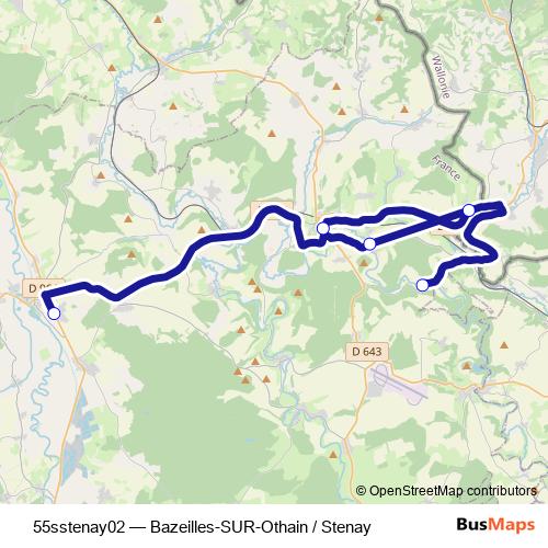 55sstenay02 bus Line Map