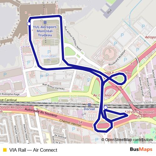 VIA Rail bus Line Map