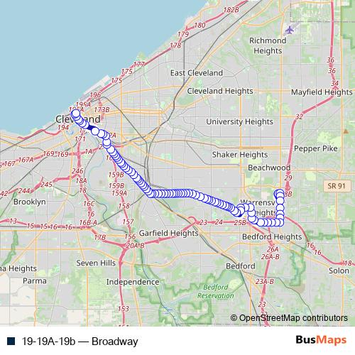 19-19A-19b bus Line Map