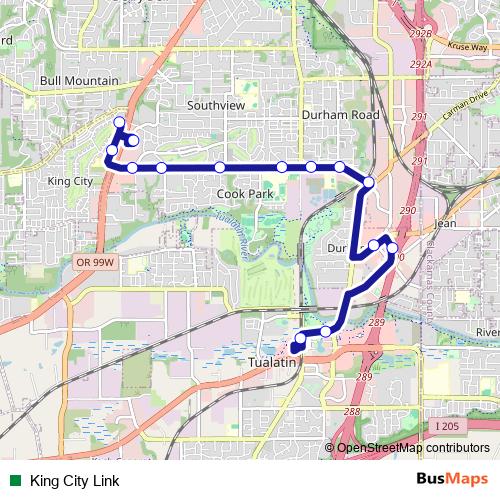 King City Link bus Line Map