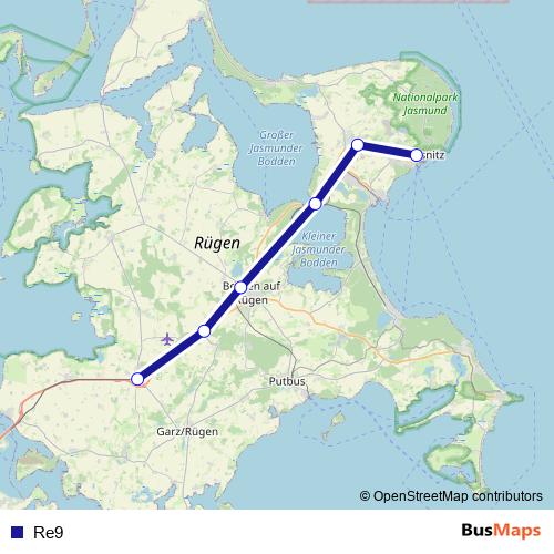 Re9 bus Line Map
