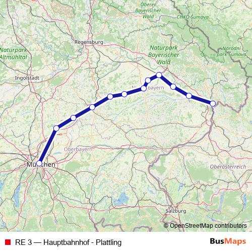 RE 3 rail Line Map