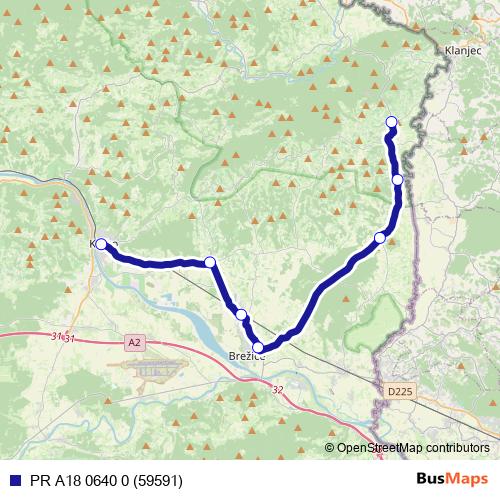 PR A18 0640 0 (59591) bus Line Map