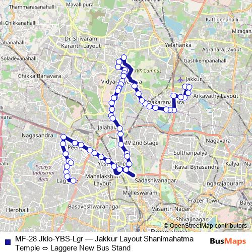 MF-28 Jklo-YBS-Lgr bus Line Map