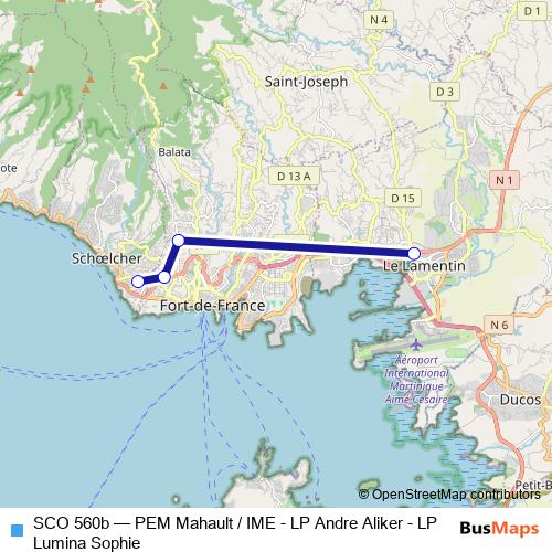 SCO 560b bus Line Map