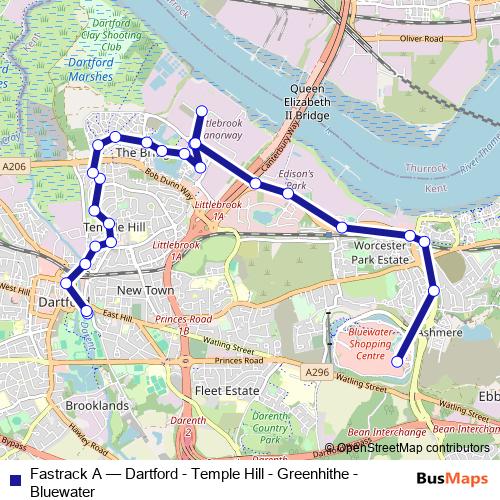 Fastrack A bus Line Map