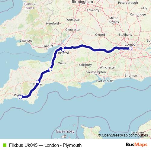Flixbus Uk045 bus Line Map